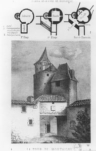 Plan of the Tour de Montaigne, at Saint-Michel-de-Montaigne (litho) av French School