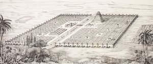 Plan over byen Babylon, Mesopotamia, rundt 500-tallet f.Kr. i henhold til en beskrivelse gitt av Herodot, fra L'Histoire Universelle Ancienne et Moderne, utgitt i Strasbourg ca. 1860 (gravering) av French School