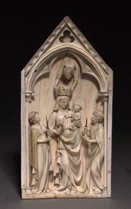 Plakett: Jomfruen og barnet med engler, Paris, ca. 1320-1330 av French School