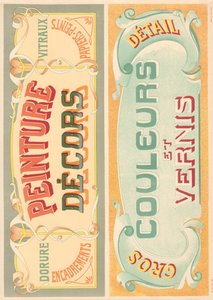 Plate 22: Skiltmodeller for jugendstil bokstavmaler (Maledekor, farger og lakk). av French School