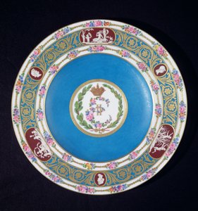 Tallerken fra tjenesten til keiserinne Catherina II (1729-96) av Russland, Sevres, ca. 1779 (porselen)