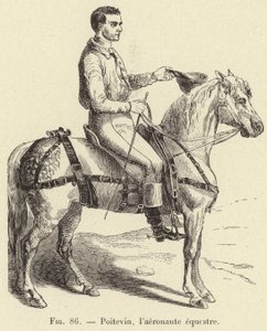 Poitevin, rytterluftfarten (gravering) av French School