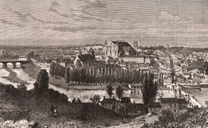 Poitiers - gravering i "La France illustrée: geografi, historie, statistisk administrasjon" av V.A. Malt-Brown. 1884 av French School