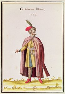 Polsk adelsmann, 1577 (fargegravering) av French School