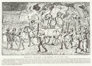 Populær henrettelse i Strasbourg, 25. juni 1791 av French School