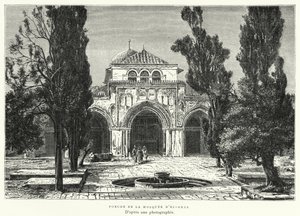 Veranda til La Mosquee D'El, Aksa (gravering) av French School