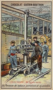 Bærbar og justerbar metallbor (chromolitho) av French School