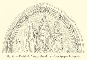Portal av Nicolas Flamel, Detalj av trommehinnen til døren av French School