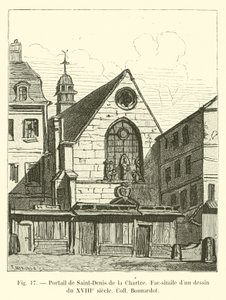 Portal of Saint-Denis de la Chartre, faksimile av en tegning fra 1700-tallet Coll Bonnardot av French School