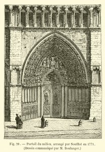 Midtportal, arrangert av Soufflot i 1771, Tegning formidlet av M Boulanger av French School
