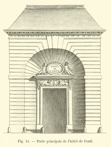 Hoveddøren til Hotel de Conti av French School
