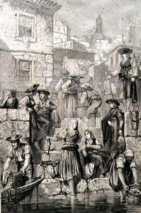 Porto-fiskere på 1860-tallet (gravering) av French School
