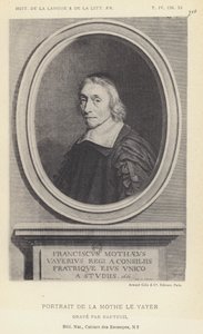 Portrett av La Mothe Le Vayer (litho) av French School