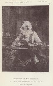 Portrett av Mme Geoffrin (litho) av French School
