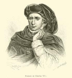 Portrett av Charles VI (gravering) av French School