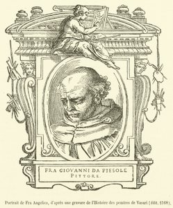 Portrait de Fra Angelico (engraving) av French School