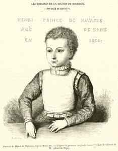 Portrett av Henry av Navarre, fra Henry IV (gravering) av French School