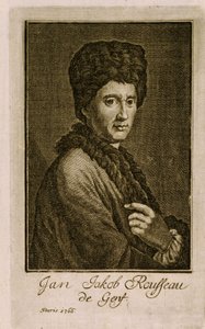 Portrett av Jean Jacques Rousseau (1712-1778). Anonymt verk, gravering 1766. Fransk kunst av French School
