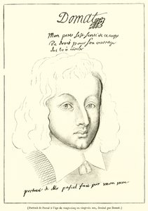 Portrett av Pascal i en alder av tjuefem eller tjueseks (gravering) av French School