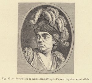Portrett av Le Kain, i Merope, etter Huguier, 1700-tallet (gravering) av French School