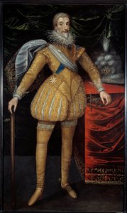 Portrett til fots av Jean Louis de Nogaret av Valletta (1554-1642) hertug av Epernon. Maleri av den franske skolen av French School