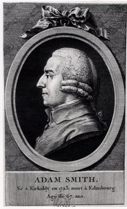 Portrettmedaljong av Adam Smith (1723–90) av French School
