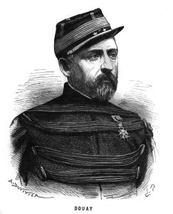 Portrett av Abel Douay (1809-1870), en fransk general. Gravering i «Les Illustrations De L