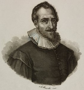 Portrett av Adam de Craponne (1526-1576), fransk ingeniør, gravering av Marchi av French School