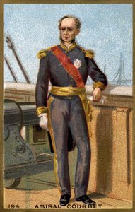 Portrait of Admiral Courbet (1827-1885). Chromolithography of the late 19th century. av French School