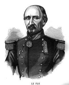 Portrett av Adolph Le Flo (1804-1887), general for den franske hæren og politiker. Gravering i "Illustrasjonene av den franske hæren fra 1789 til 1880"" av French School