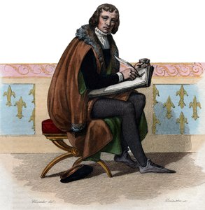 Portrett av Alain Chartier (1385-1430), fransk poet og politisk forfatter. av French School