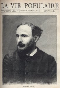 Portrait of Albert Delpit (1849-1893), novelist and playwright. Engraving in “La vie populaire”” av French School