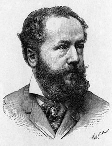 Portrett av Albert Tissandier, bror til Gaston Tissandier, fransk luftfart - i "Album de la Science; berømte vitenskapsmenn; Store funn""" 1896. av French School