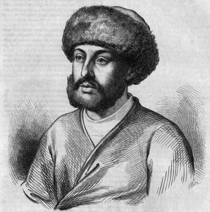 Portrett av Alexandre Maurocordato (Mavrocordatos) (1636-1709), gresk politiker, Drogman (tolk) for den osmanske regjeringen. Gravering av Chevignard i "" Le Magasin Picturesque"" av French School