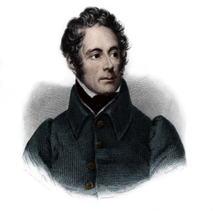 Portrait of Alphonse de Lamartine (1791-1869), French writer, poet and politician. in “” Book of Speakers” by Louis de Cormenin Timon. 1842. Private collection. av French School