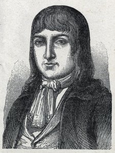 Portrait of Amateur Jerome Le Bras des Forges, knight of Boishardy (Bois hardy or Bois-Hardy), Chef chouan of the French revolution (1762-1795) Engraving of 1889. Private collection. av French School