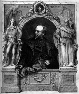 Portrett av Antoine Augustin Preault (1809-1879), fransk billedhugger. Gravering i "" The Illustrated World"" nr. 1139 av 25. januar av French School