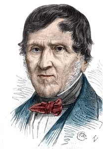 Portrett av Antoine Becquerel (1888-1878), fransk fysiker. Gravering i "" Le Monde Illustré"" nr. 1086 av 2. februar av French School