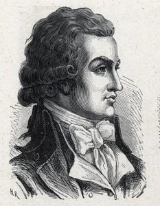Portrett av Antoine Pierre Joseph Marie Barnave (1761-1793) fransk politiker. Gravering fra 1889. Privat samling. av French School