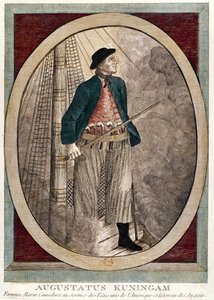 Portrett av Augustus Kuningan, en amerikansk pirat aktiv under uavhengighetskrigen, ca. 1780 av French School