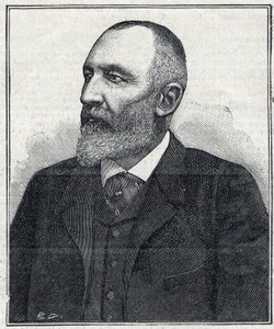 Portrett av Auguste Scherer-Kestner (Scheurer Kestner) (1833 -1899), kjemiker, industrimann og Alsace-politiker. Gravering fra 1897. Privat samling. av French School