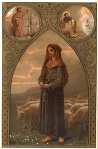 Portrait of Bernadette Soubirous (1844-1879), bergere in Lourdes, Hautes Pyrenees (65) av French School