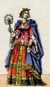 Portrett av Bonne av Luxembourg (1315-1349), kone til Johannes II av Frankrike. av French School
