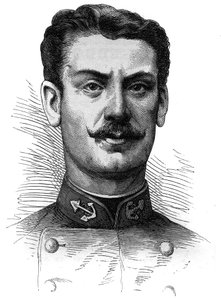 Portrait of Captain Joseph Gallieni (1849-1916), French soldier and explorer. Engraving In “” Le Monde Illustré”” n°254 of 9 April 1881. av French School
