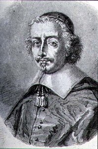 Portrett av kardinal Mazarin (1602-61) (gravering) av French School