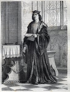Portrait of Cardinal Pietro Carafa or Caraffa or John Peter Caraffa future Pope Paul IV (Paolo IV 1476-1559) Engraving in “” History of the Popes (...) Crimes of the Queen King and Emperors through the centuries” by Maurice Lachatre av French School