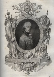 Portrett av Charles-Louis av Østerrike-Teschen (Charles Louis of Austria Teschen) (1771-1847) (Erkehertug Karl von Osterreich) Erkehertug av Østerrike, hertug av Teschen - Erkehertug Charles, hertug av Teschen - fra "" New National Encyclopedia & av French School