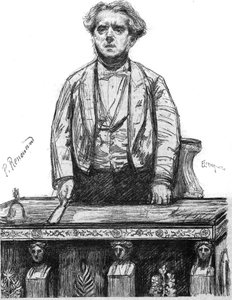 Portrett av Charles Floquet (1828-1896), fransk advokat og politiker. Gravering i «La gazette du dimanche»» av 16. januar av French School