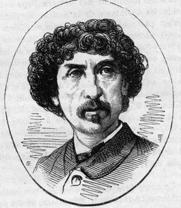 Portrett av Charles Garnier (1825-1898), fransk arkitekt. Gravering i "" Le Monde Illustré"" nr. 890 av 2. mai 1874. av French School