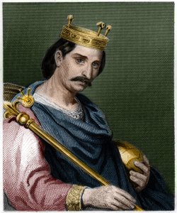 Portrait of Charles II the Bald (823 - 877), King of France - in “Histoire des Francais”” by Lavallee, engraving, sd. av French School